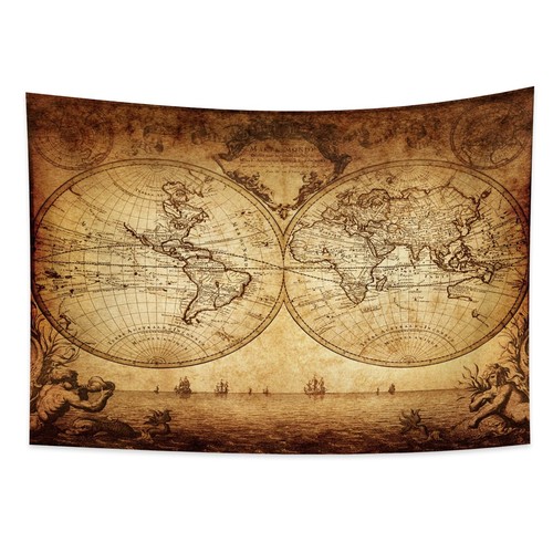 Arazzo mappa vintage per - vintage,