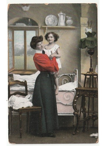 Antica cartolina mamma balia - mamma,